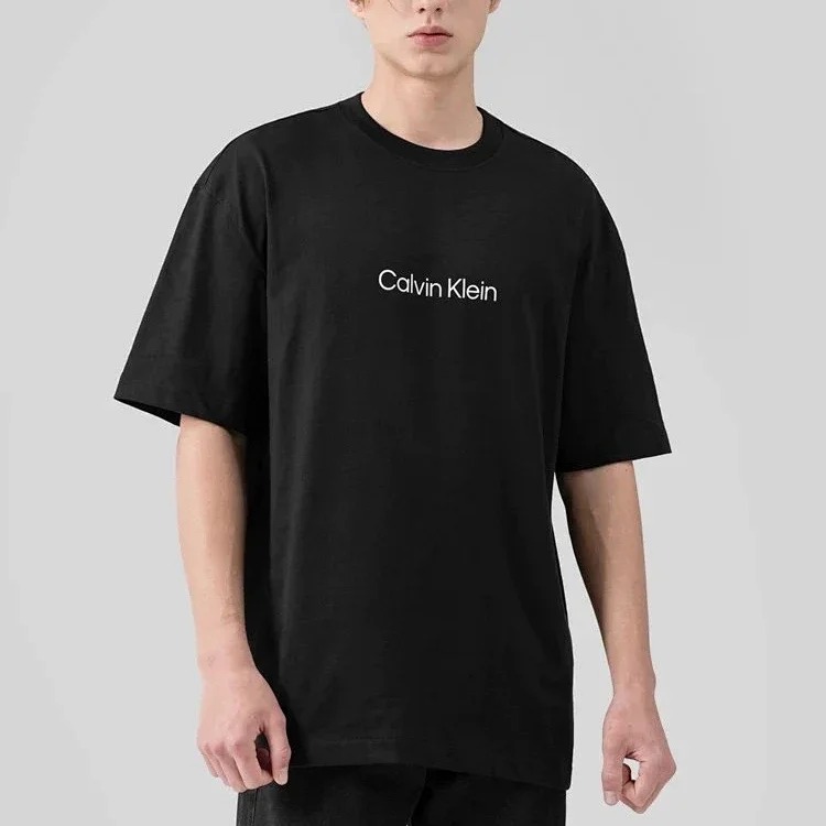 CK light luxury short-sleeved T-shirt for men, classic and simple couple style short-sleeved men's trendy pure cotton loose T-shirt for women image 3