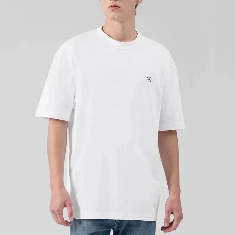 CK light luxury short-sleeved T-shirt for men, classic and simple couple style short-sleeved men's trendy pure cotton loose T-shirt for women image 4