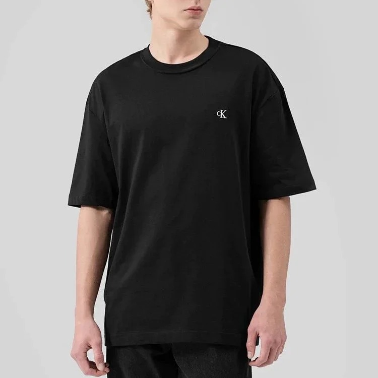 CK light luxury short-sleeved T-shirt for men, classic and simple couple style short-sleeved men's trendy pure cotton loose T-shirt for women image 5