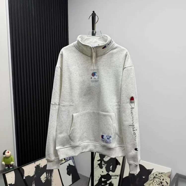Champion velvet sweatshirt, unicorn arm embroidery logo, men's and women's same style, casual long-sleeved pullover, sports top, jacket, trendy brand image 3