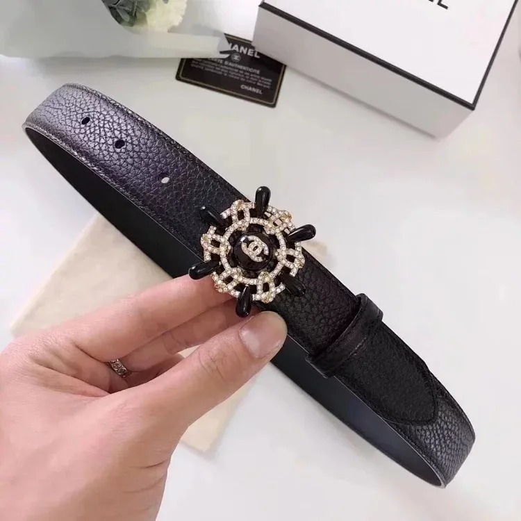 Original counter version comes with packaging leather diamond buckle belt, full leather belt, women's casual versatile trendy trousers belt, men's and women's business casual belt belt, me image 4