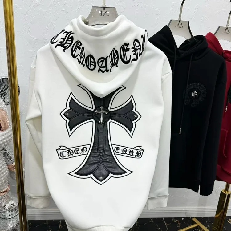 Crow Heart Hooded Sweatshirt Autumn and Winter Cross Long Sleeve Velvet Jacket