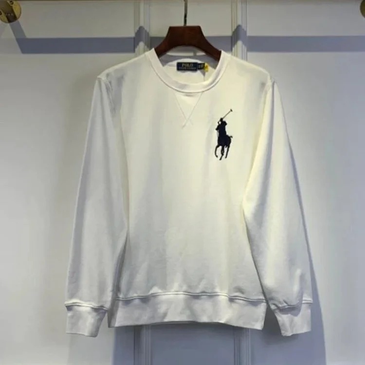 High-quality Paul POLO Ralph Lauren long-sleeved men's and women's velvet thermal sweatshirt pullover base layer image 3