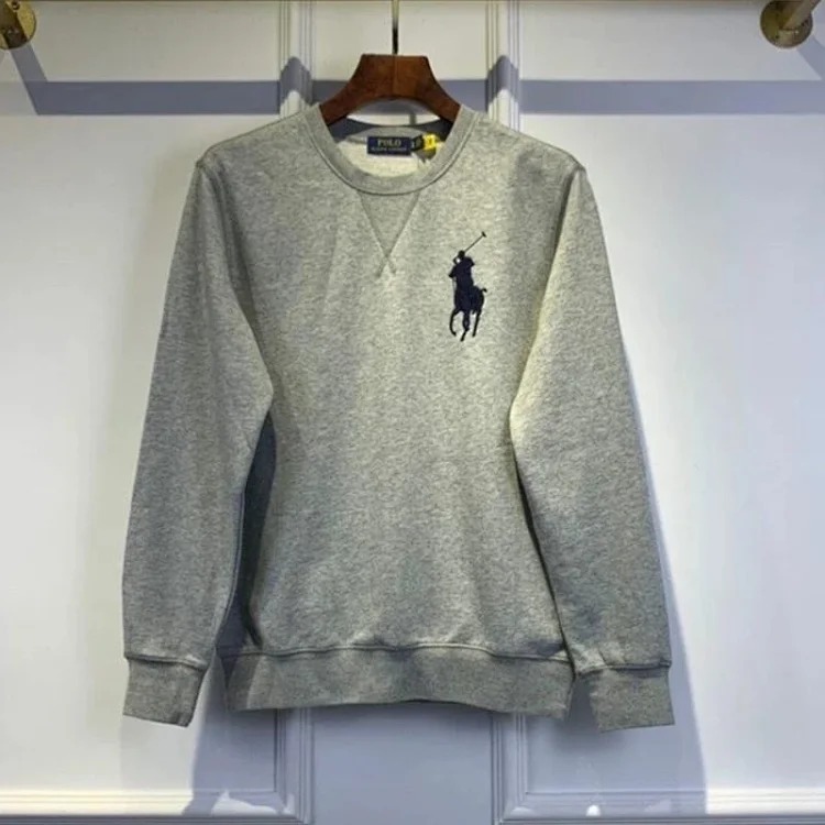 High-quality Paul POLO Ralph Lauren long-sleeved men's and women's velvet thermal sweatshirt pullover base layer image 4