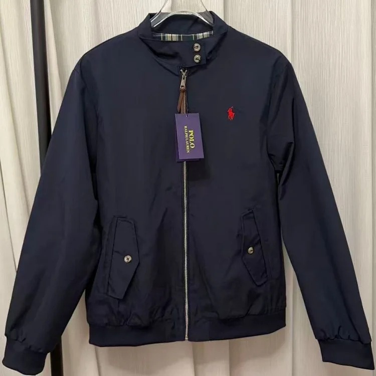 Ralph Lauren Jacket Ralph Classic Pony RL Embroidered Stand Collar American Men's Jacket Quality Men's and Women's Spring and Autumn Casual Retro Jacket image 3