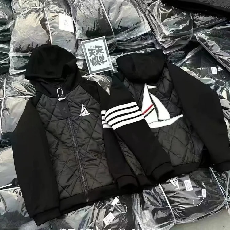 Sailing cardigan jacket, down jacket, sailing four-stripe top