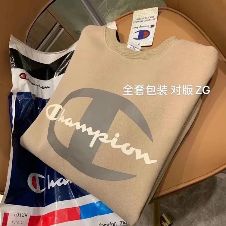 Champion fleece sweatshirt long-sleeved men and women same style couple casual pullover sports top trendy image 4