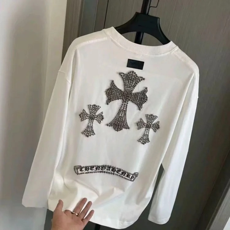 Crow Heart Light Luxury Long Sleeve T-shirt Unisex CH Round Neck Bottoming Long Sleeve Sweatshirt for Men and Women