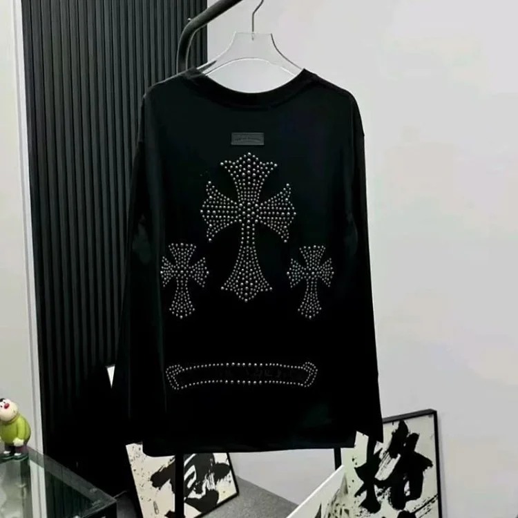 Crow Heart Light Luxury Long Sleeve T-shirt Unisex CH Round Neck Bottoming Long Sleeve Sweatshirt for Men and Women image 2
