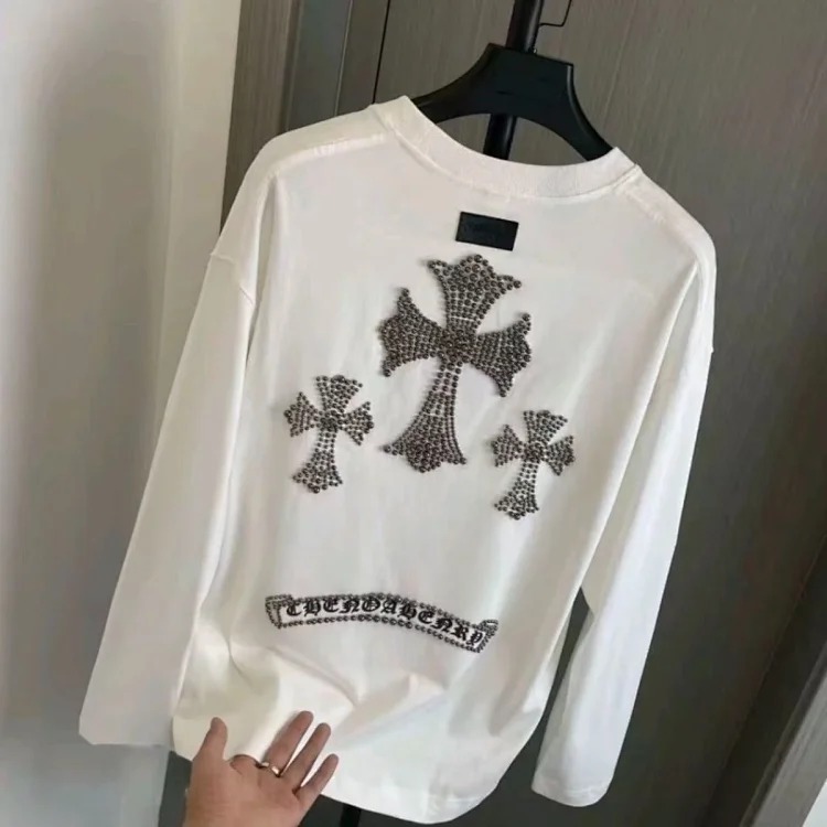 Crow Heart Light Luxury Long Sleeve T-shirt Unisex CH Round Neck Bottoming Long Sleeve Sweatshirt for Men and Women image 3