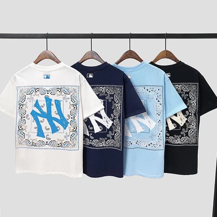 MLB light luxury short-sleeved T-shirt men's round neck half-sleeved tops the same style for men and women