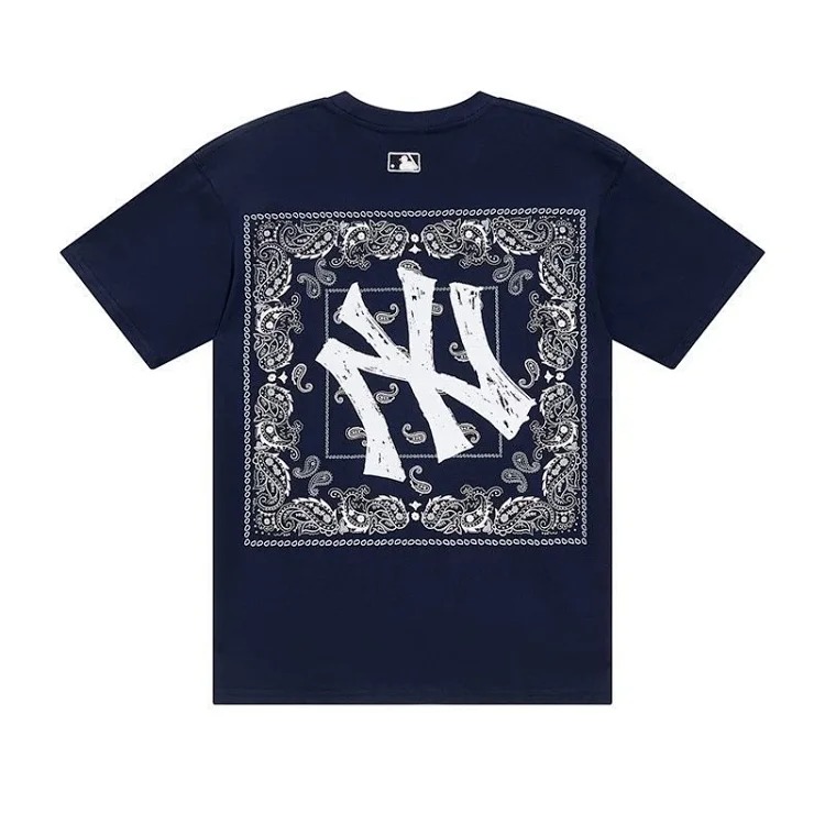 MLB light luxury short-sleeved T-shirt men's round neck half-sleeved tops the same style for men and women image 4