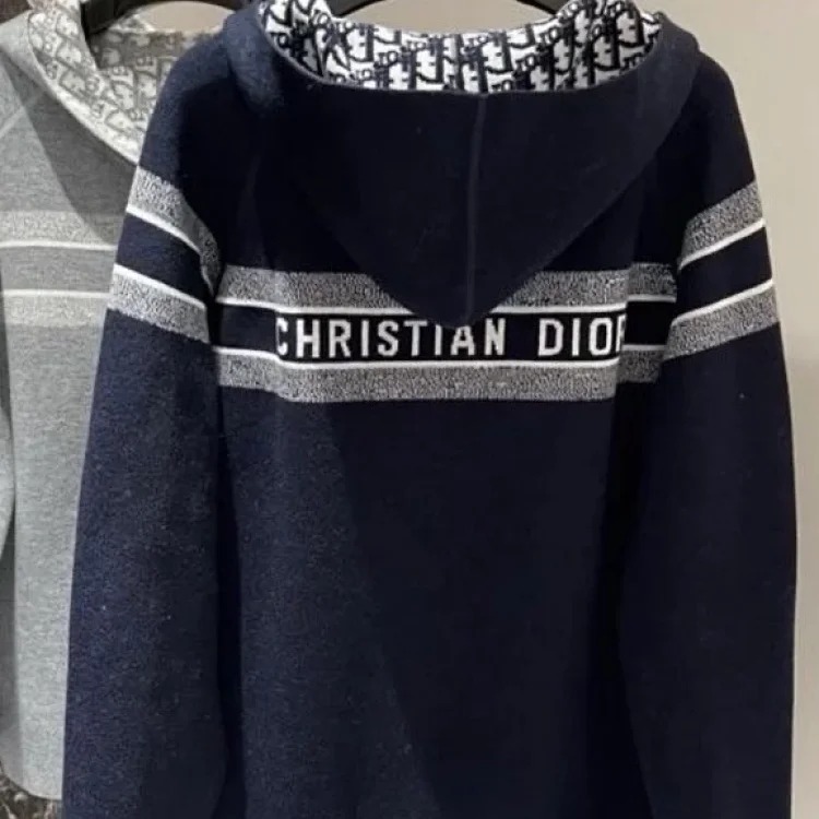 Dior DIOR light luxury spring and autumn coat men's and women's trendy brand cardigan hooded jacket