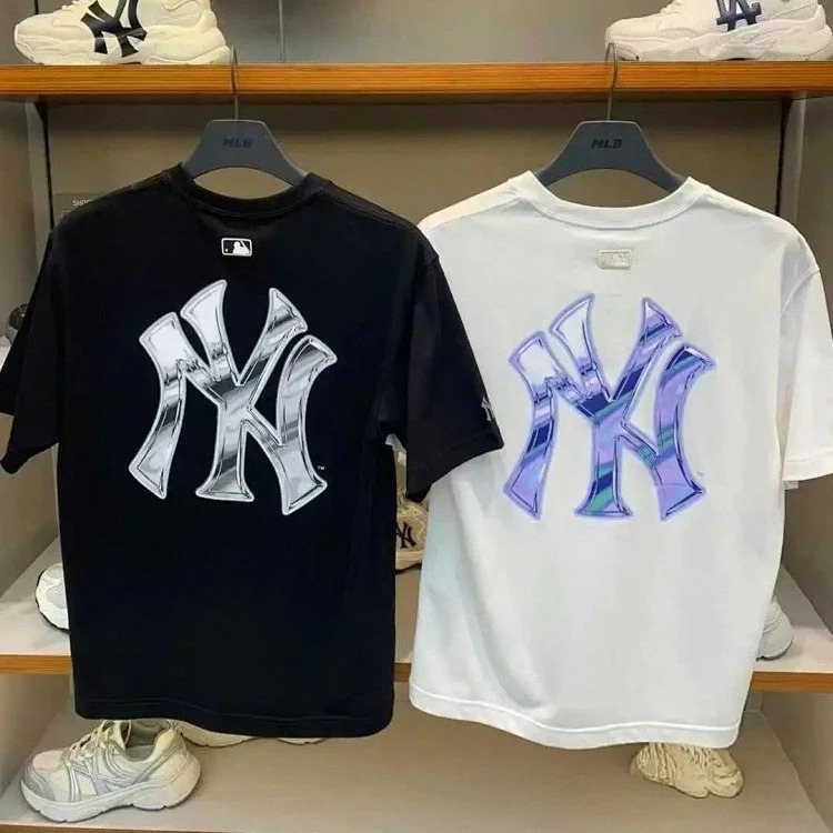 "Ready stock, high quality" MLB light luxury short-sleeved T-shirt men's round neck half-sleeved top, same style for men and women