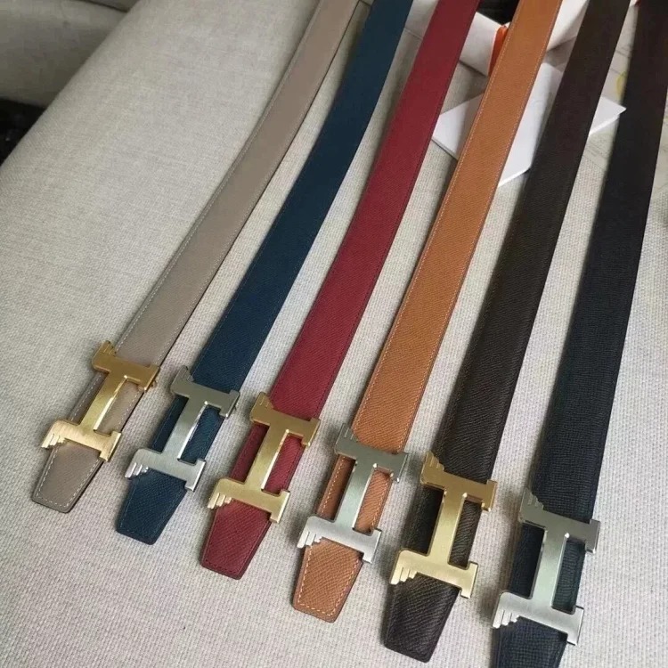 Original single counter version comes with packaging belt for men and women, double-sided belt, Italian cowhide original leather, pure steel buckle, palm pattern, H-home double H-buckle I-sh