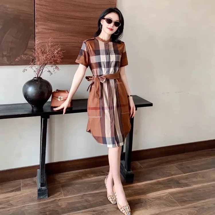 Burberry British style casual mid-length shirt dress