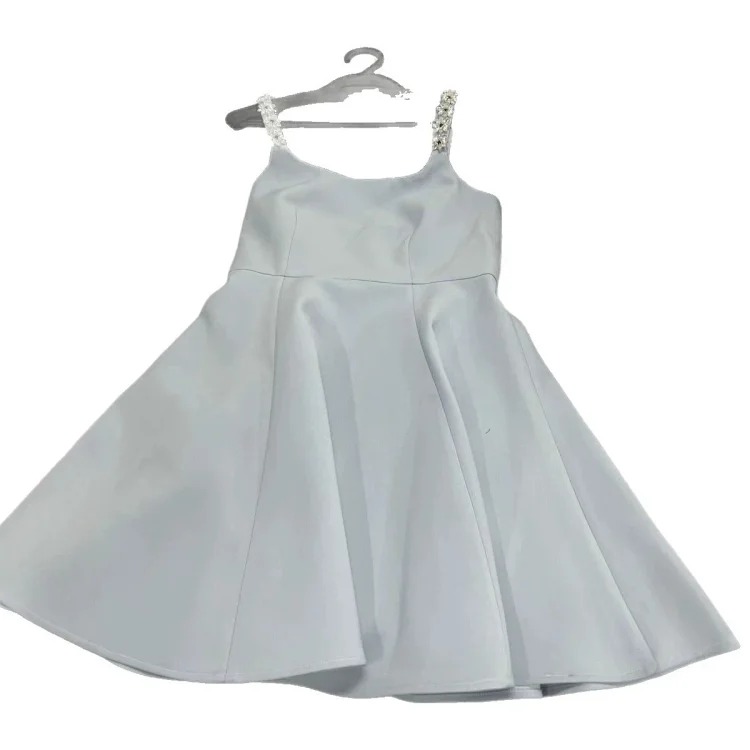 [OG] Global Shopping Private high-end customized summer new style French heavy industry rhinestone suspender dress women's summer high-end backless bow tie waist slimming lady dress dress image 7