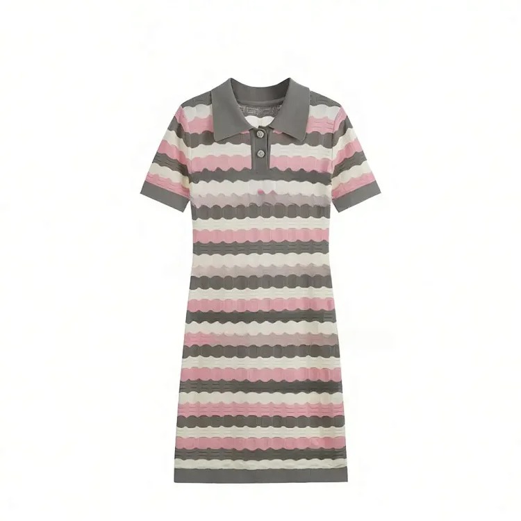 [OG] Global Shopping Private High-end Customized Summer New Model Little Fragrance Style Striped French Knitted Dress Niche Design Hip Skirt Slim Fit Skirt image 5