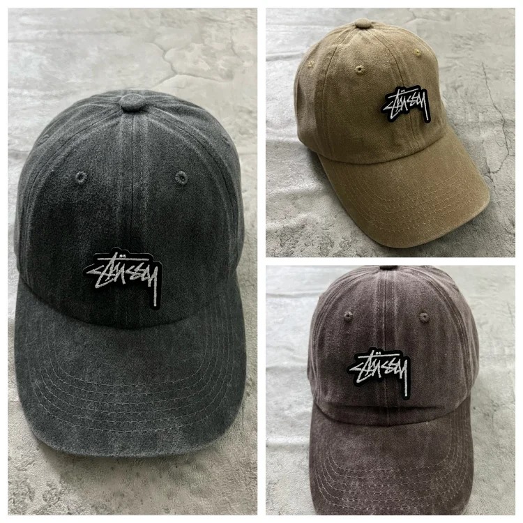 Original price 49 stussy madness Stussy washed old texture soft top peaked cap baseball cap couples men and women same style ins men's and women's men's and women's men's and women's trendy 