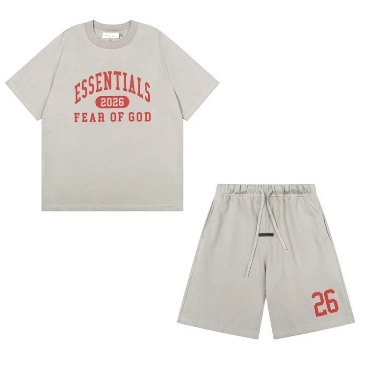 Men's and women's round neck loose short sleeve shorts suit og image 5