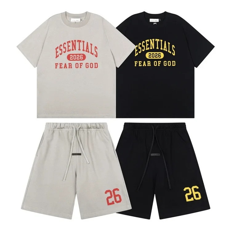 Men's and women's round neck loose short sleeve shorts suit og image 7