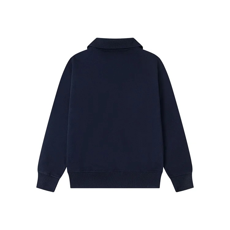 Straight fit loose fit half zip stand collar sweatshirt image 5