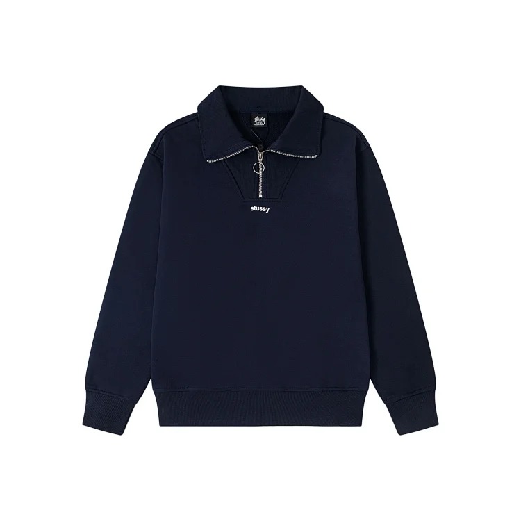 Straight fit loose fit half zip stand collar sweatshirt image 7