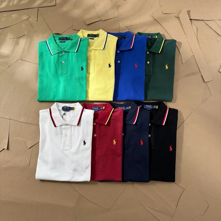 Paul colorful collar pony logo embroidered short-sleeved lapel men's and women's summer POLO shirt image 10