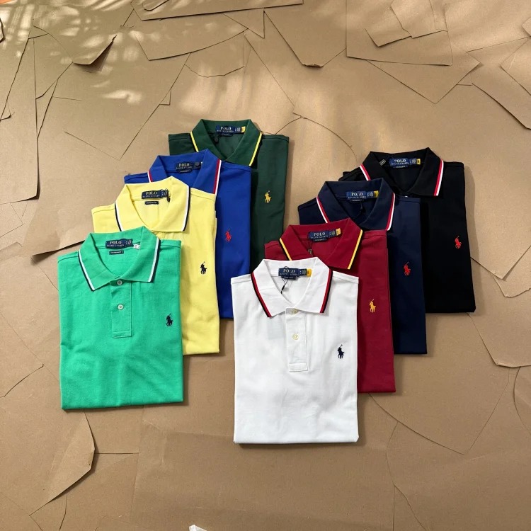 Paul colorful collar pony logo embroidered short-sleeved lapel men's and women's summer POLO shirt image 11