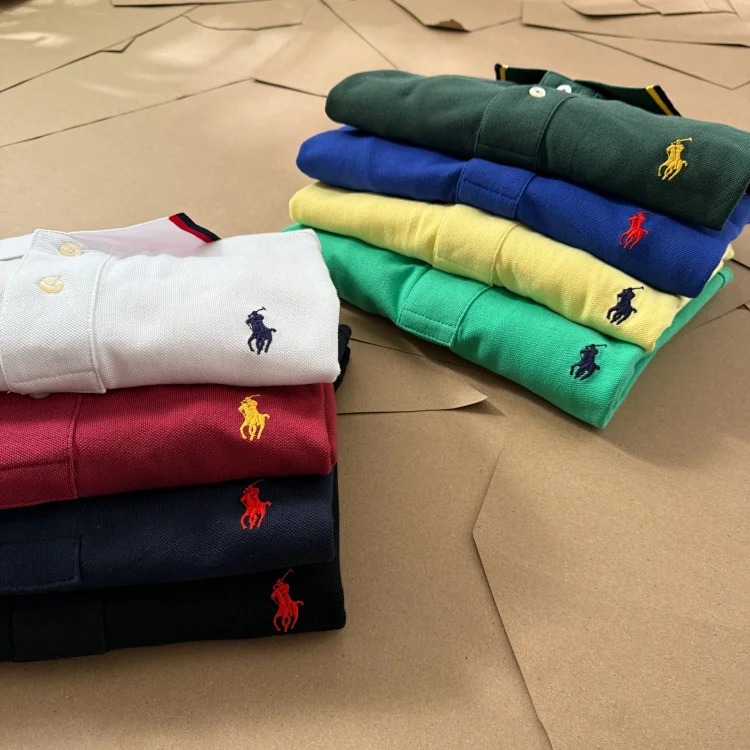 Paul colorful collar pony logo embroidered short-sleeved lapel men's and women's summer POLO shirt image 12