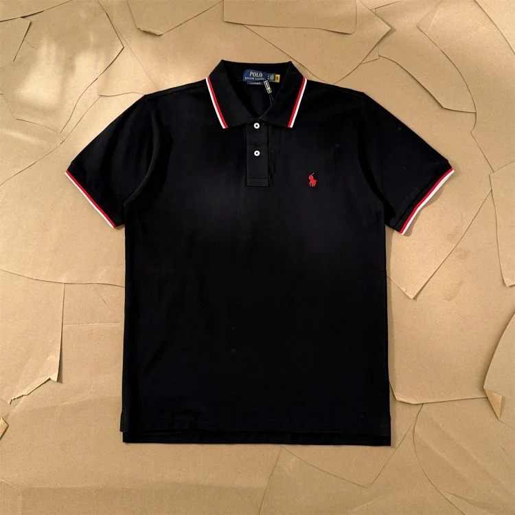 Paul colorful collar pony logo embroidered short-sleeved lapel men's and women's summer POLO shirt image 2