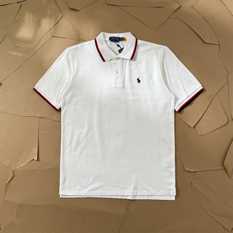 Paul colorful collar pony logo embroidered short-sleeved lapel men's and women's summer POLO shirt image 3