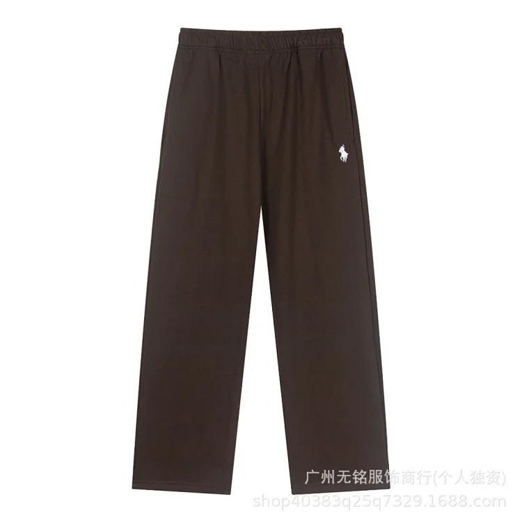 RL Pony Embroidered Tie Elastic Waist Casual Men's and Women's Heavyweight Straight Sweatpants image 6