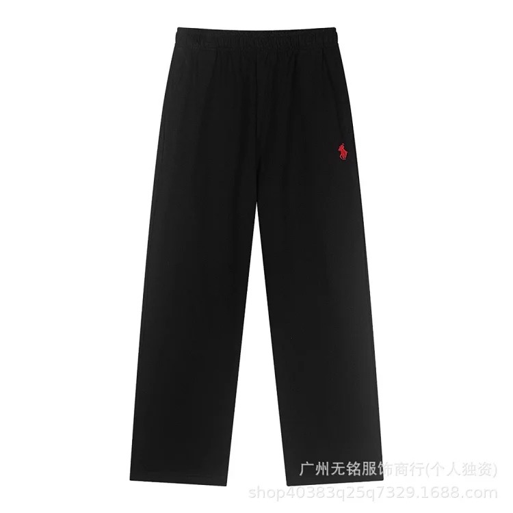 RL Pony Embroidered Tie Elastic Waist Casual Men's and Women's Heavyweight Straight Sweatpants image 7
