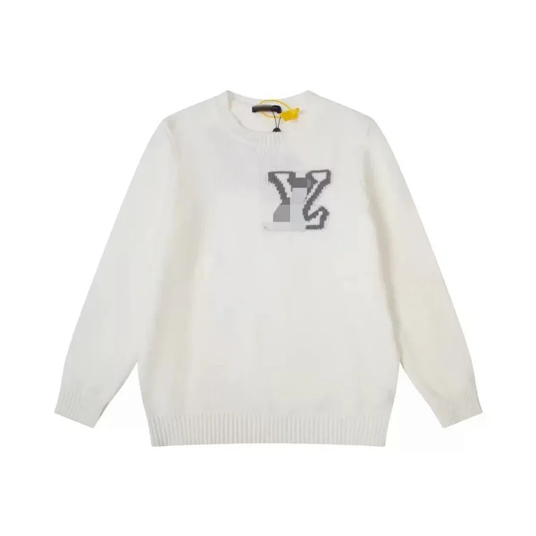 Round neck loose sweater sweater pullover jacquard letters same style for men and women image 4
