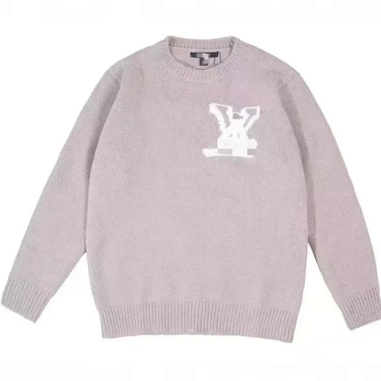Round neck loose sweater sweater pullover jacquard letters same style for men and women image 7