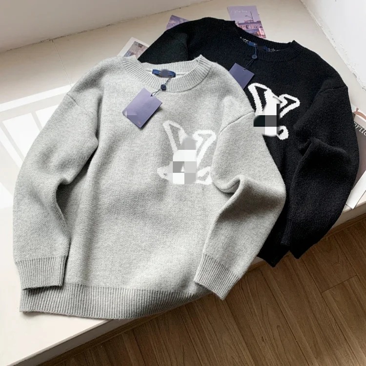 Round neck loose sweater sweater pullover jacquard letters same style for men and women image 8