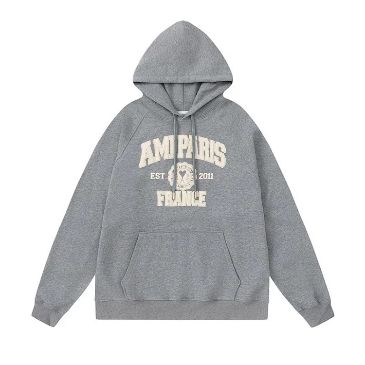 Letter love foam printed hooded sweatshirt for men and women round neck pullover sweatshirt image 11