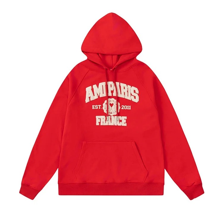 Letter love foam printed hooded sweatshirt for men and women round neck pullover sweatshirt image 13