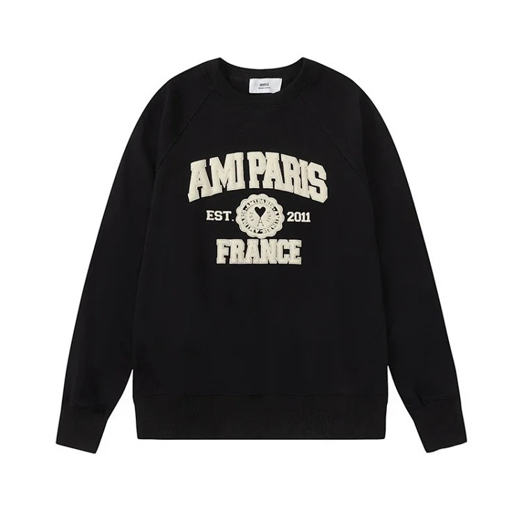 Letter love foam printed hooded sweatshirt for men and women round neck pullover sweatshirt image 14