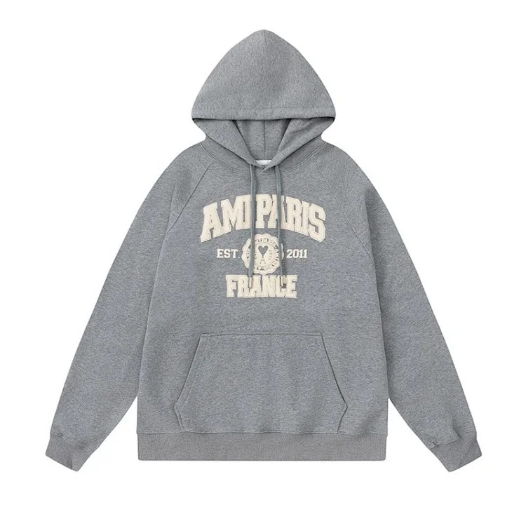 Letter love foam printed hooded sweatshirt for men and women round neck pullover sweatshirt image 16
