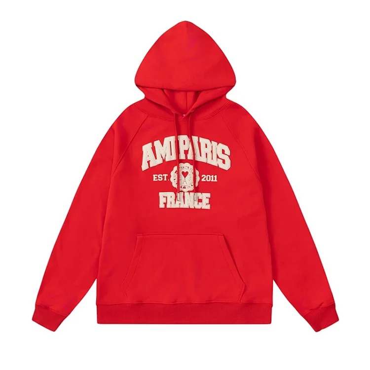 Letter love foam printed hooded sweatshirt for men and women round neck pullover sweatshirt image 3