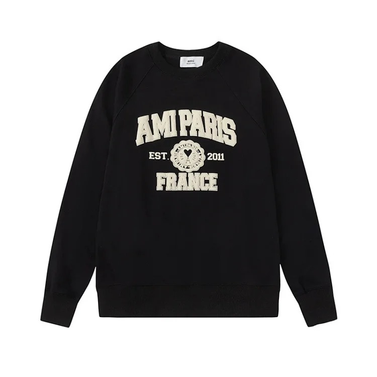 Letter love foam printed hooded sweatshirt for men and women round neck pullover sweatshirt image 5