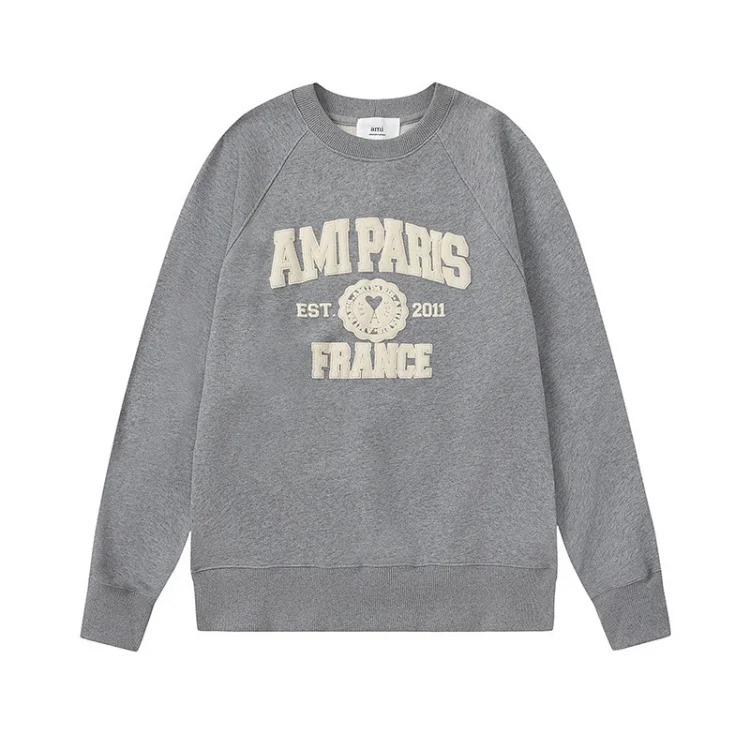 Letter love foam printed hooded sweatshirt for men and women round neck pullover sweatshirt image 7