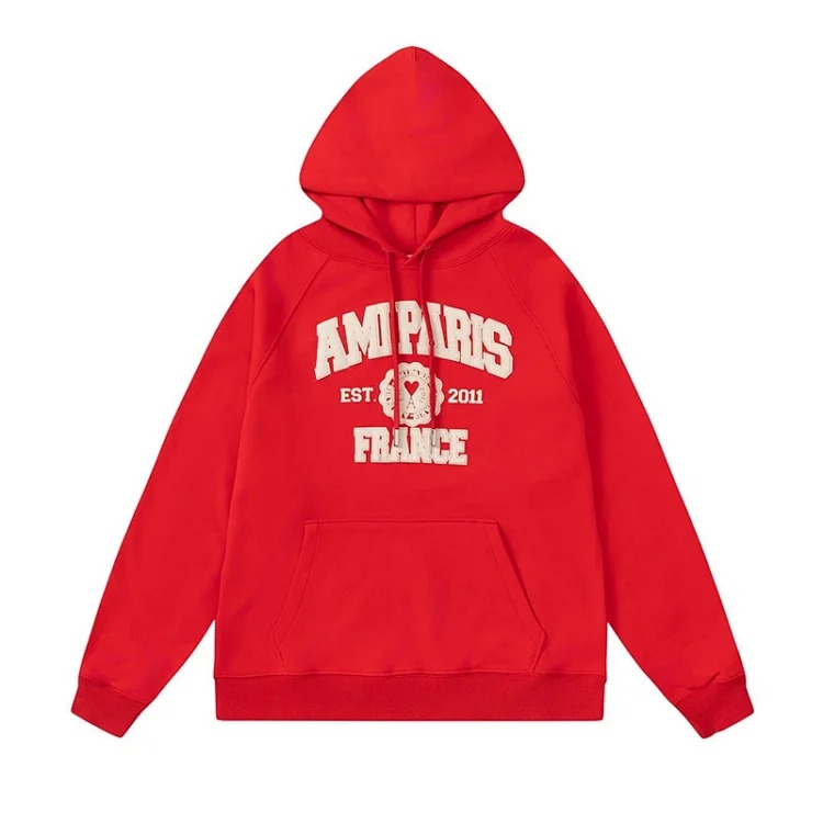 Letter love foam printed hooded sweatshirt for men and women round neck pullover sweatshirt image 9