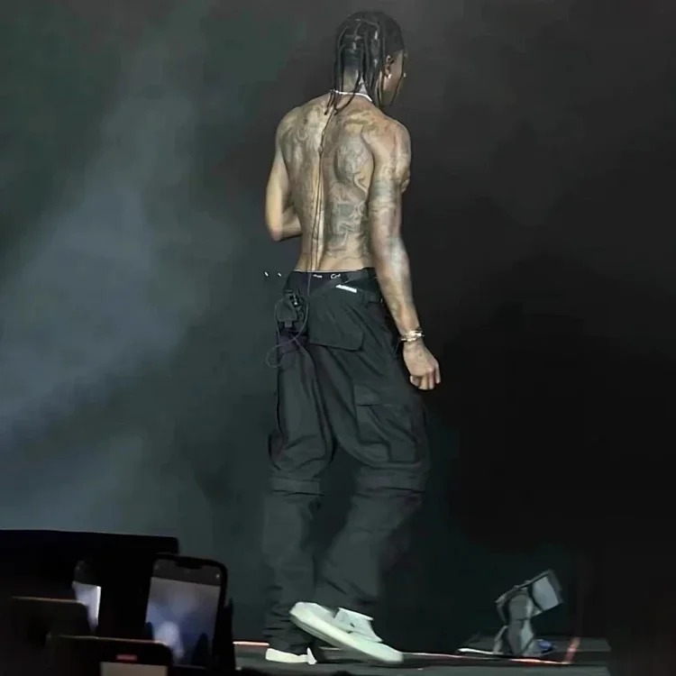 Paris style Travis Scott music festival style cotton multi-pocket overalls image 4