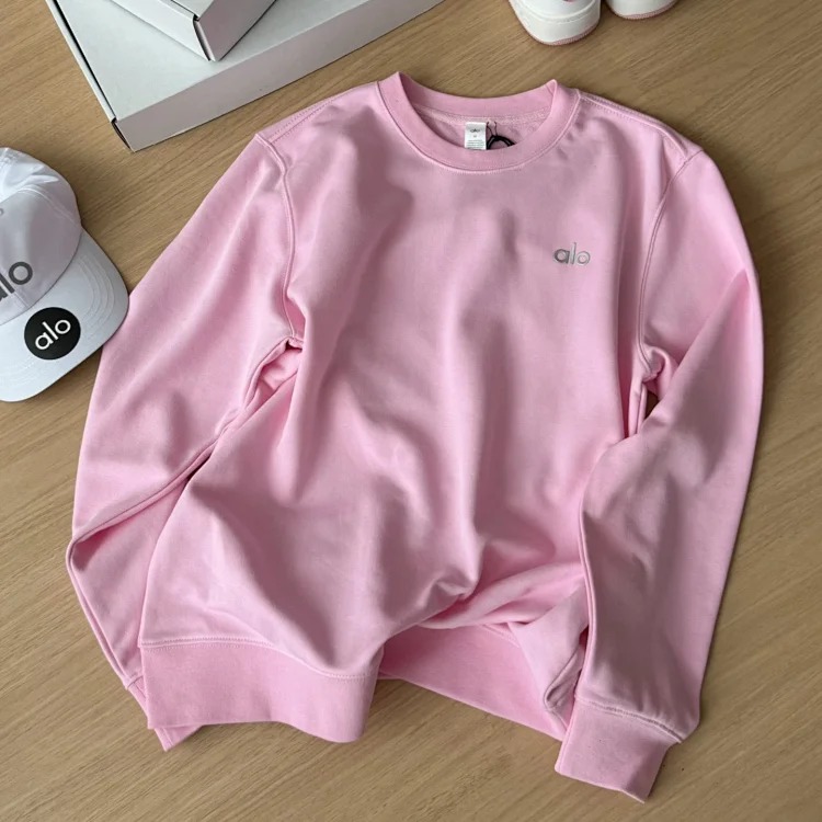 Small label unisex long-sleeved sweatshirt solid color round neck casual top image 3