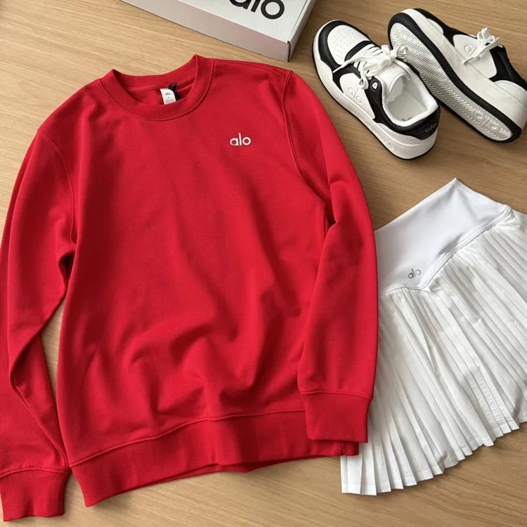 Small label unisex long-sleeved sweatshirt solid color round neck casual top image 4