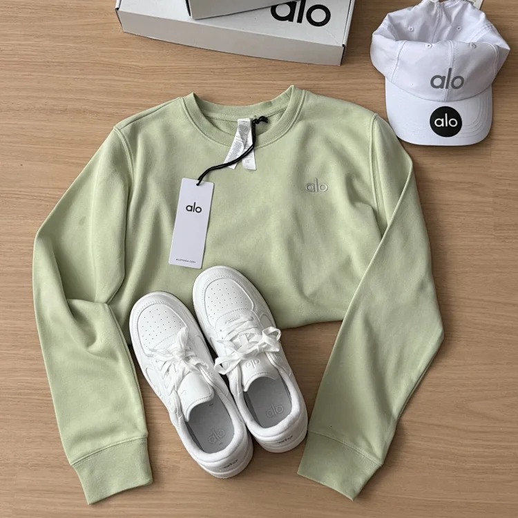 Small label unisex long-sleeved sweatshirt solid color round neck casual top image 5