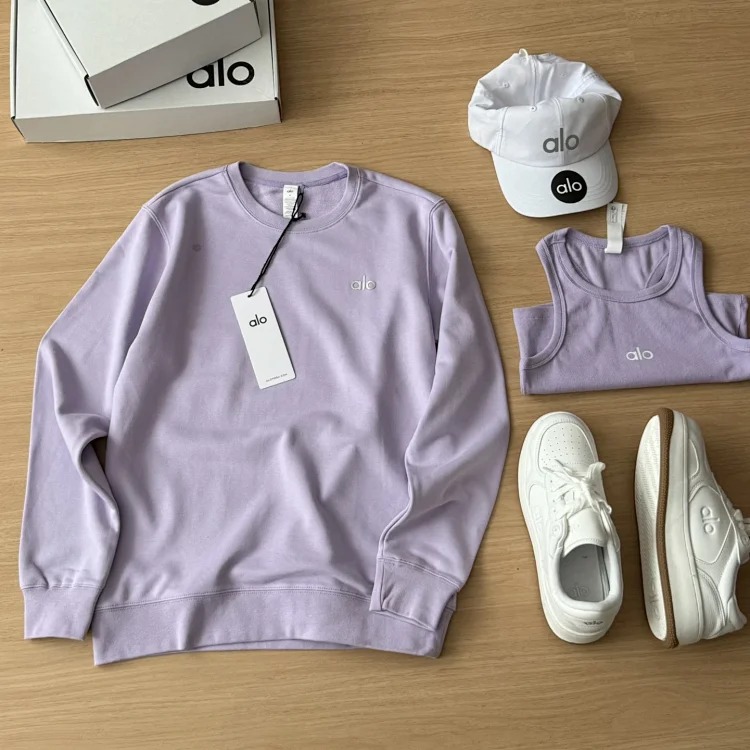 Small label unisex long-sleeved sweatshirt solid color round neck casual top image 7